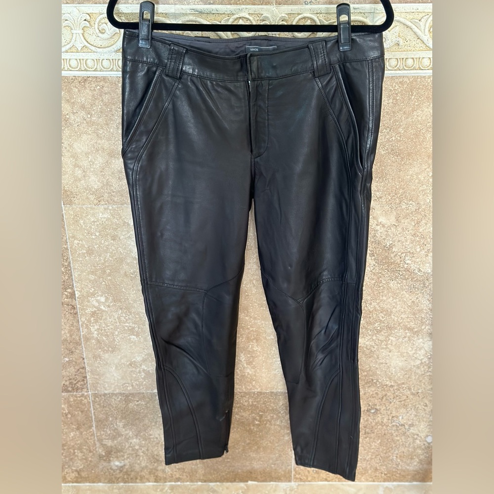Vince 100% leather (buttery soft) trouser size 6 Black